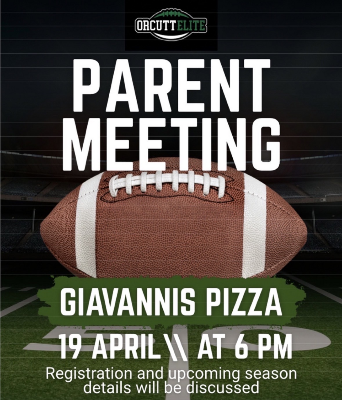 Parent's Meeting April 19, 2026 at Giovanni's Pizza in Orcutt